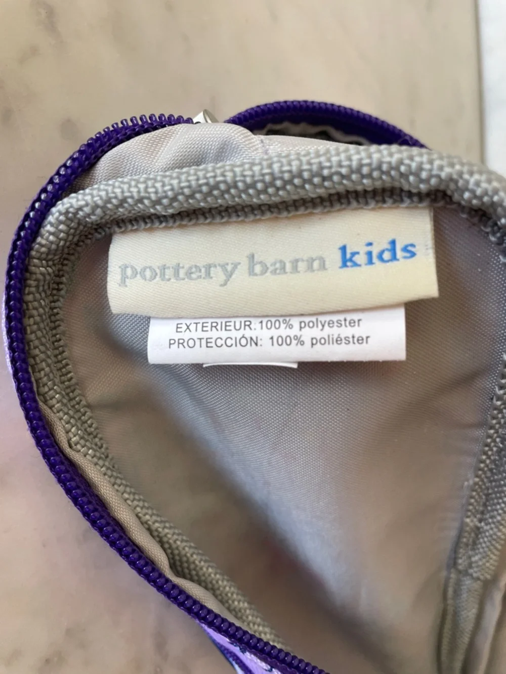 POTTERY BARN KIDS Mackenzie Lavender Butterfly Pencil Case Pouch Purple Trim